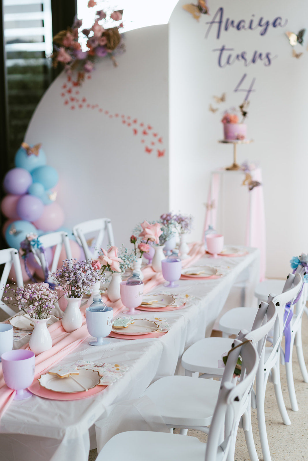 Kids' White Cross Back Chairs